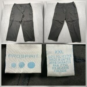 ProSpirit Convertible Cargo‎ Pants Mens XXL Gray Zip Off Utility Hiking